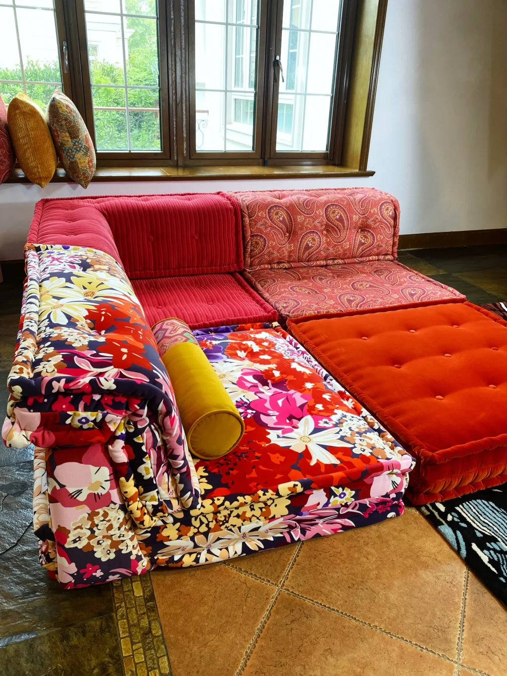 French Daybed Sofa : Set Red - Image 6