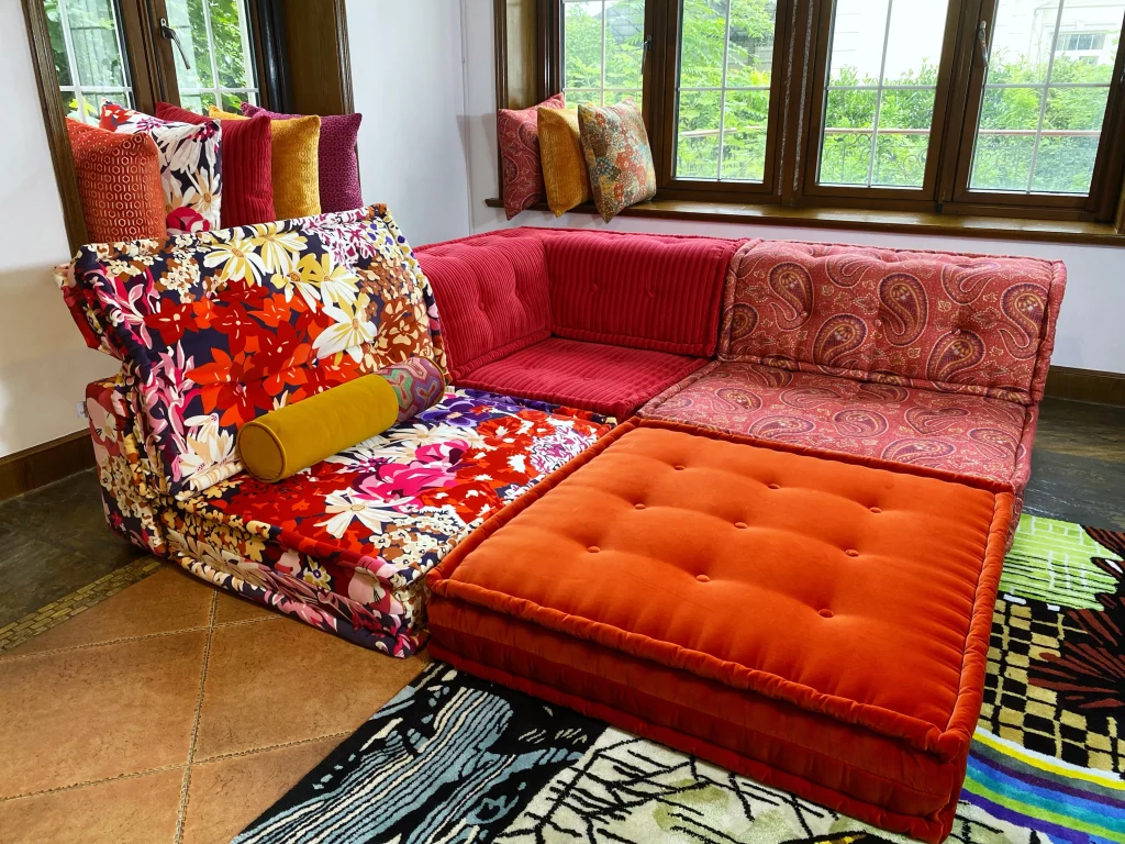 French Daybed Sofa : Set Red - Image 8