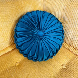 Round pleated pillow : Teal Green