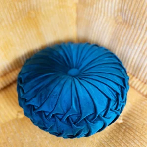 Round pleated pillow : Teal Green