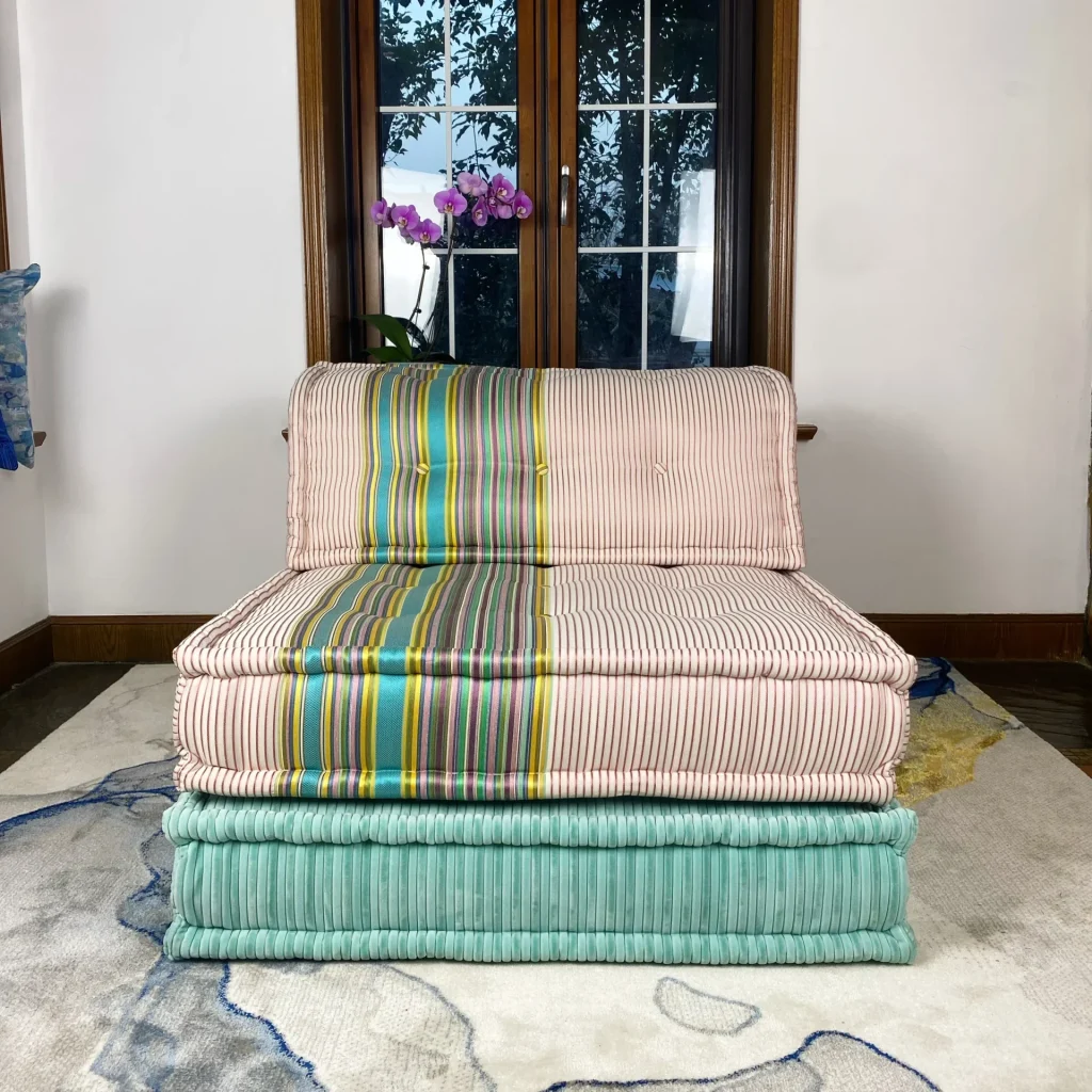 French daybed mah jong sofa single seater and mat