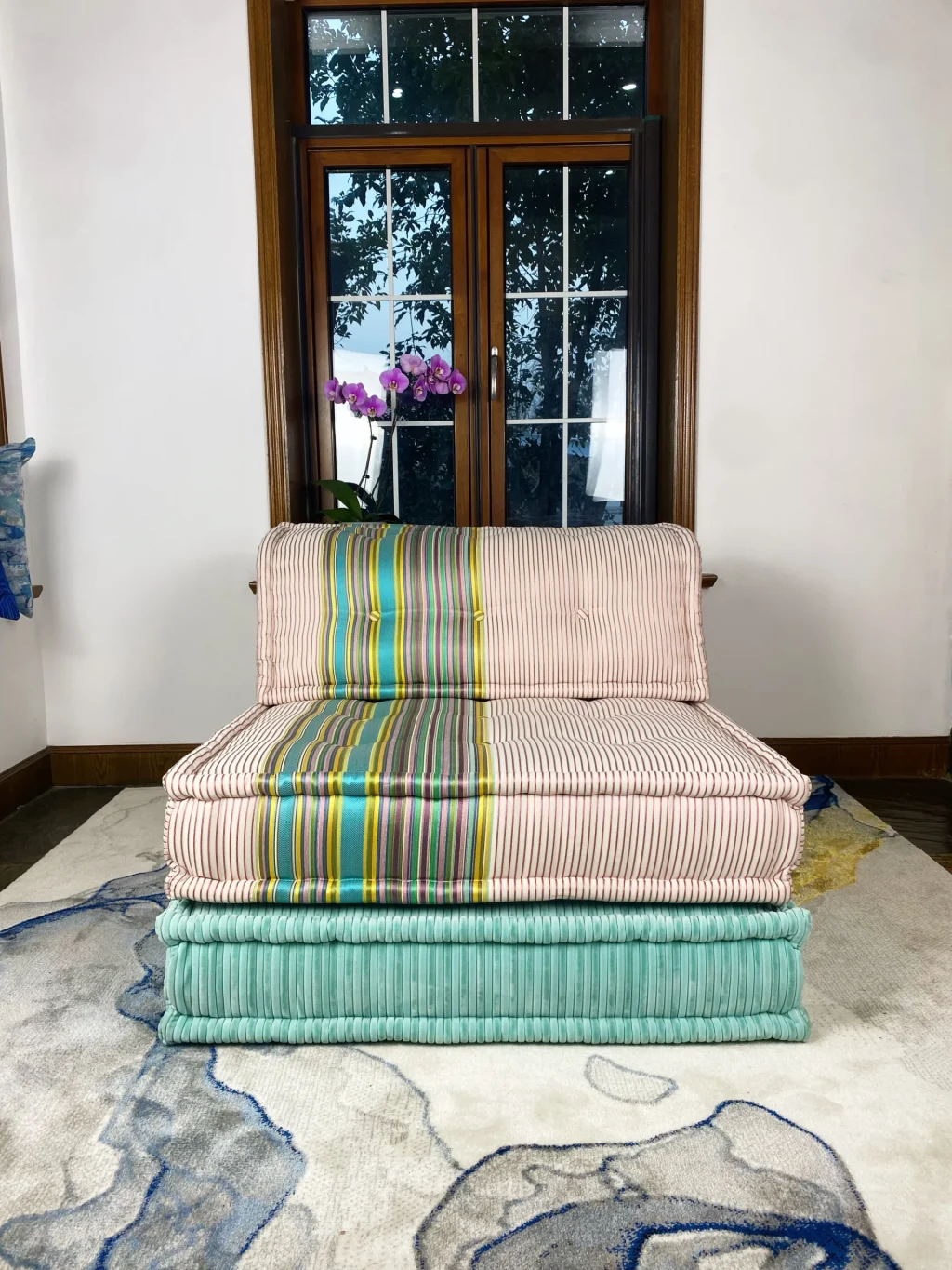 French daybed mah jong sofa single seater and mat