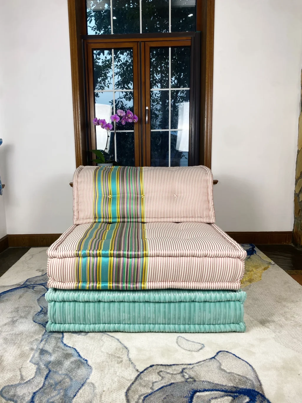 French daybed mah jong sofa single seater and mat
