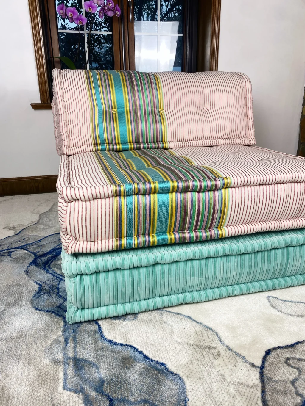French daybed mah jong sofa single seater and mat