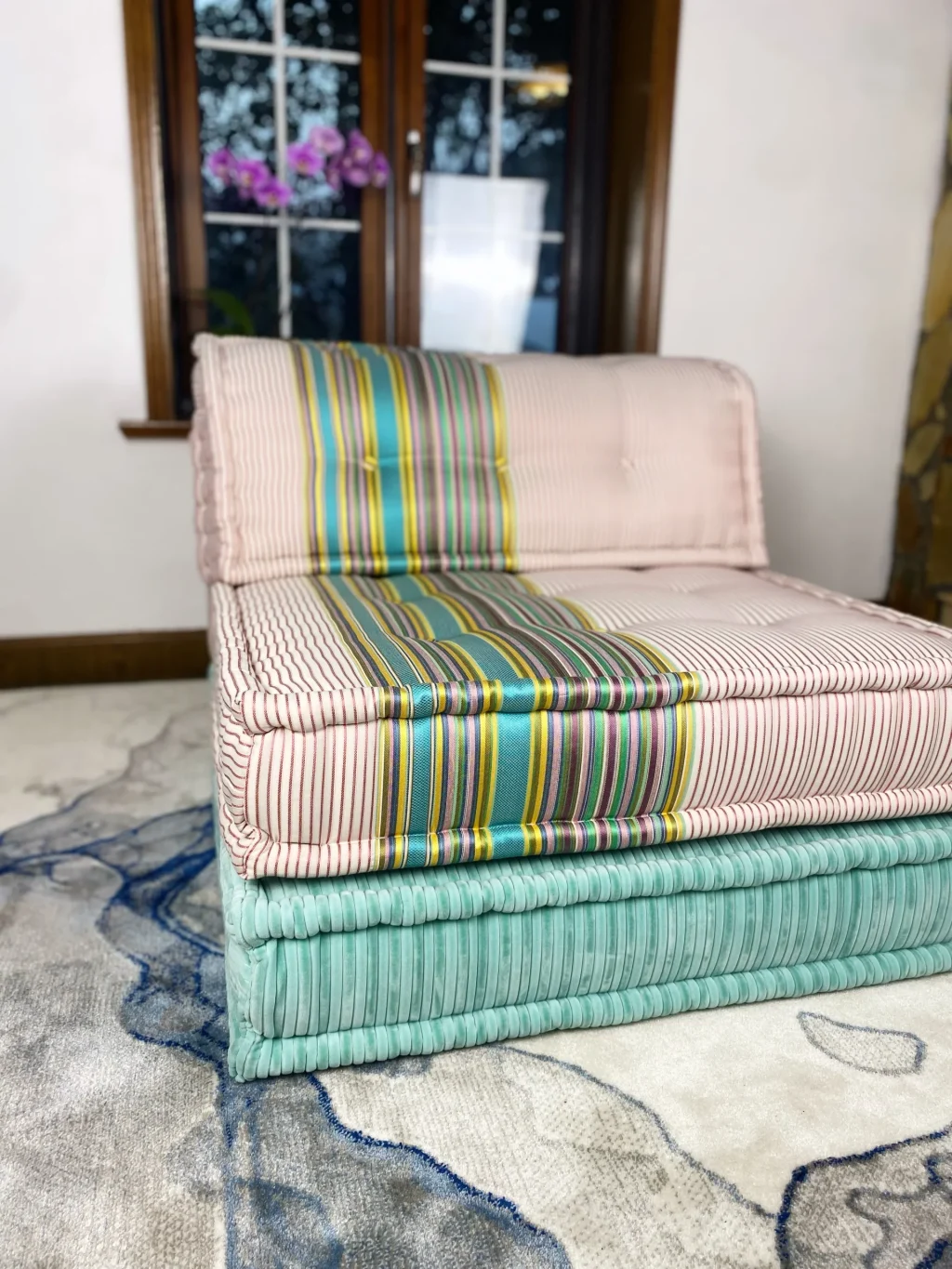 French daybed mah jong sofa single seater and mat