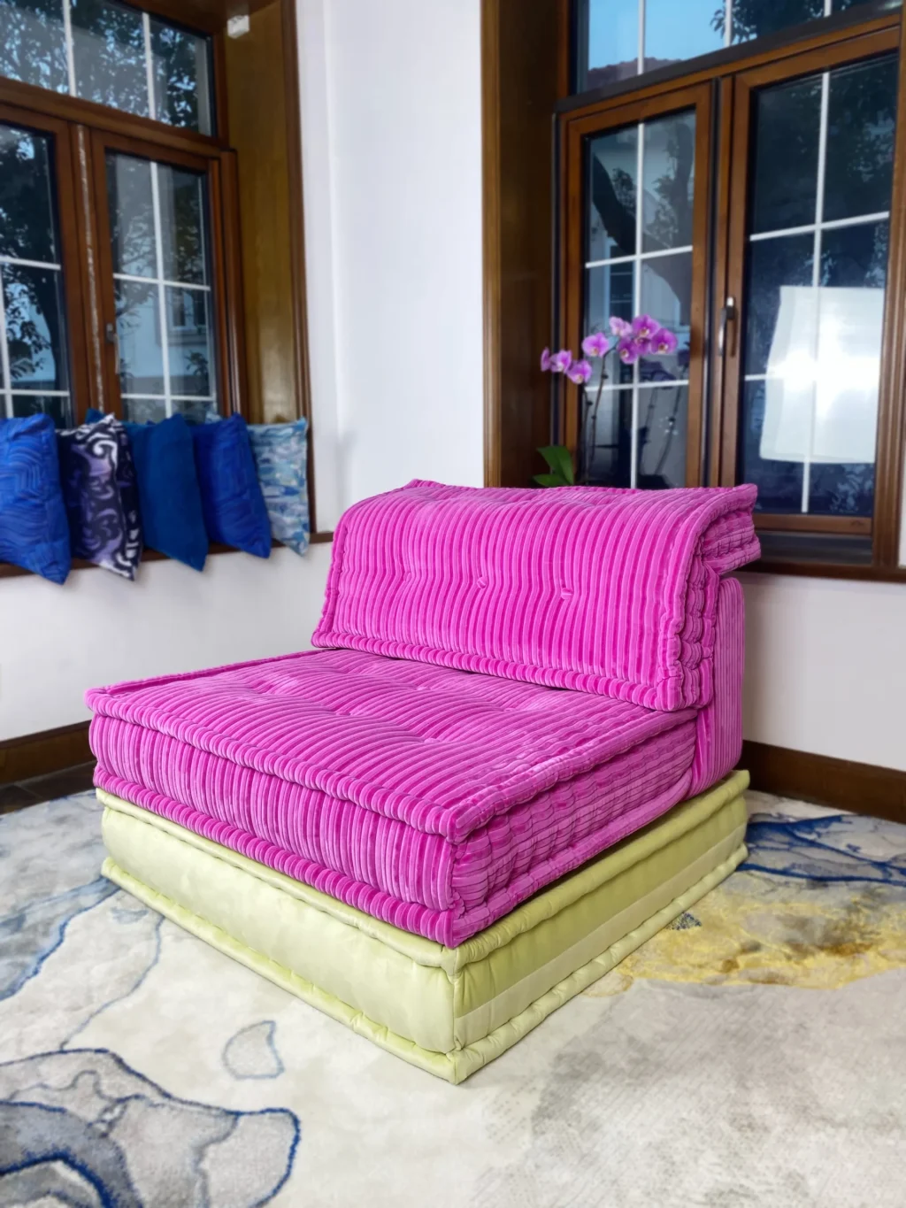 French daybed mah jong sofa single seater and mat