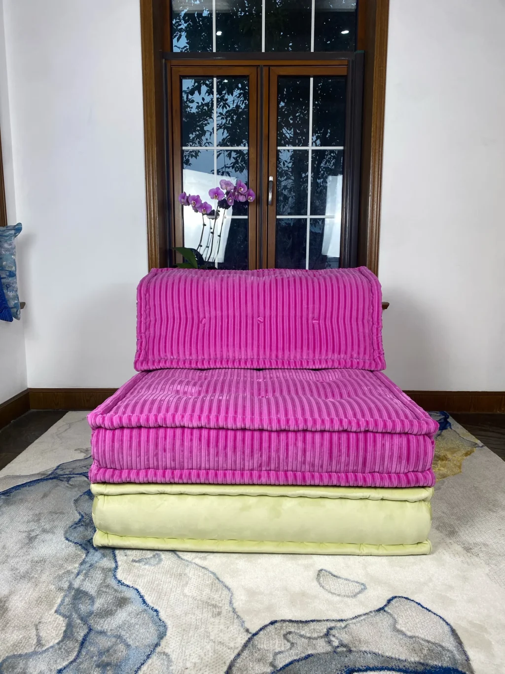 French daybed mah jong sofa single seater and mat