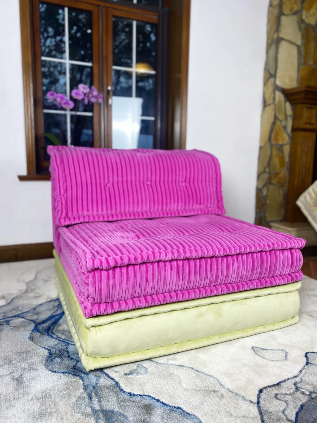 French daybed mah jong sofa single seater and mat