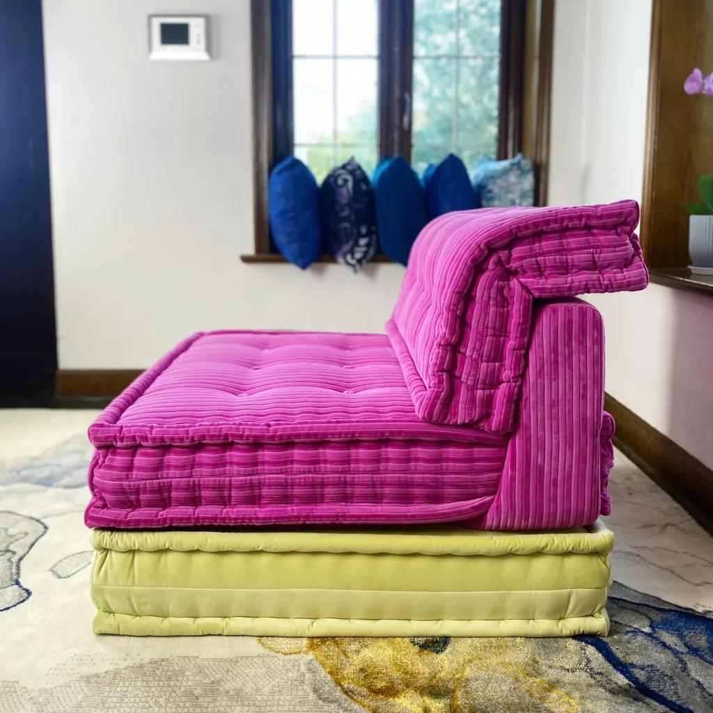 French daybed mah jong sofa single seater and mat
