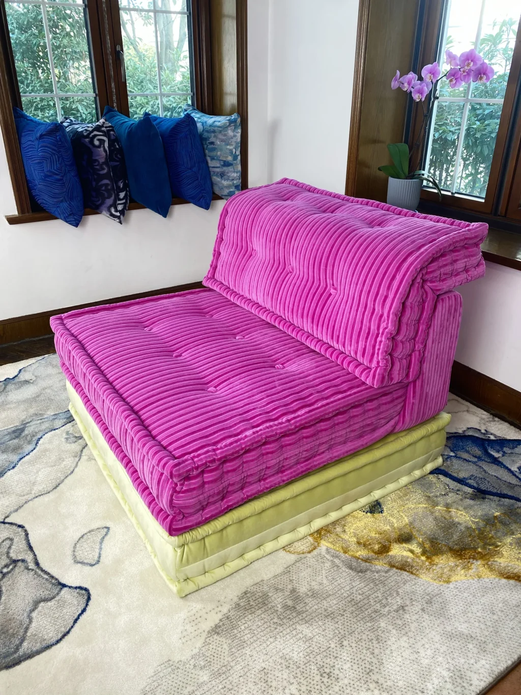 French daybed mah jong sofa single seater and mat