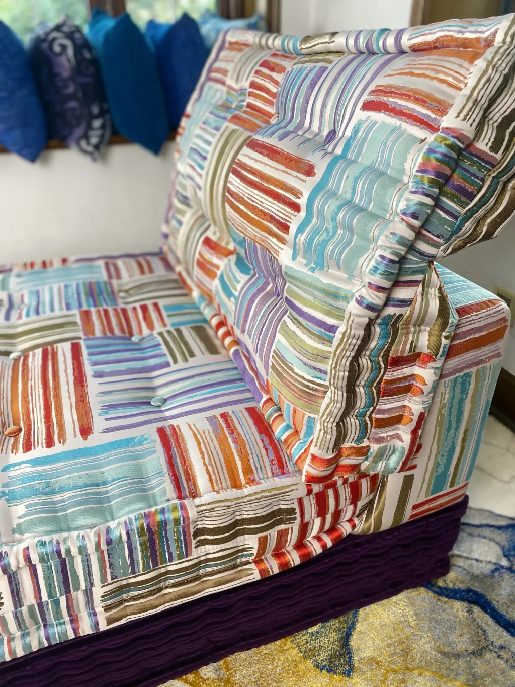 French daybed mah jong sofa single seater and mat