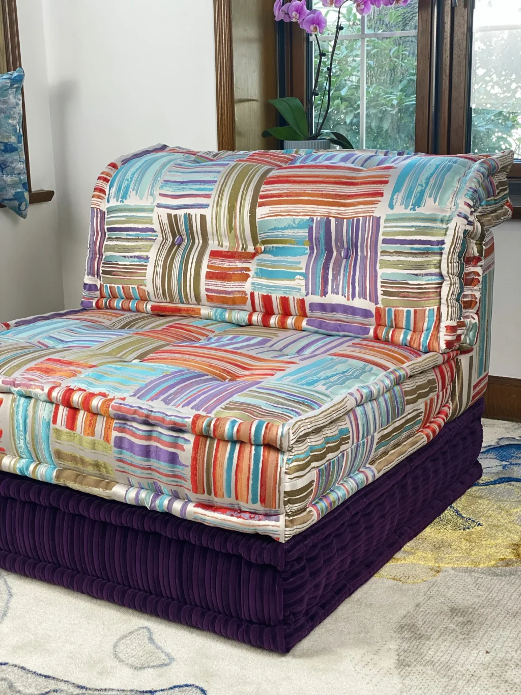 French daybed mah jong sofa single seater and mat