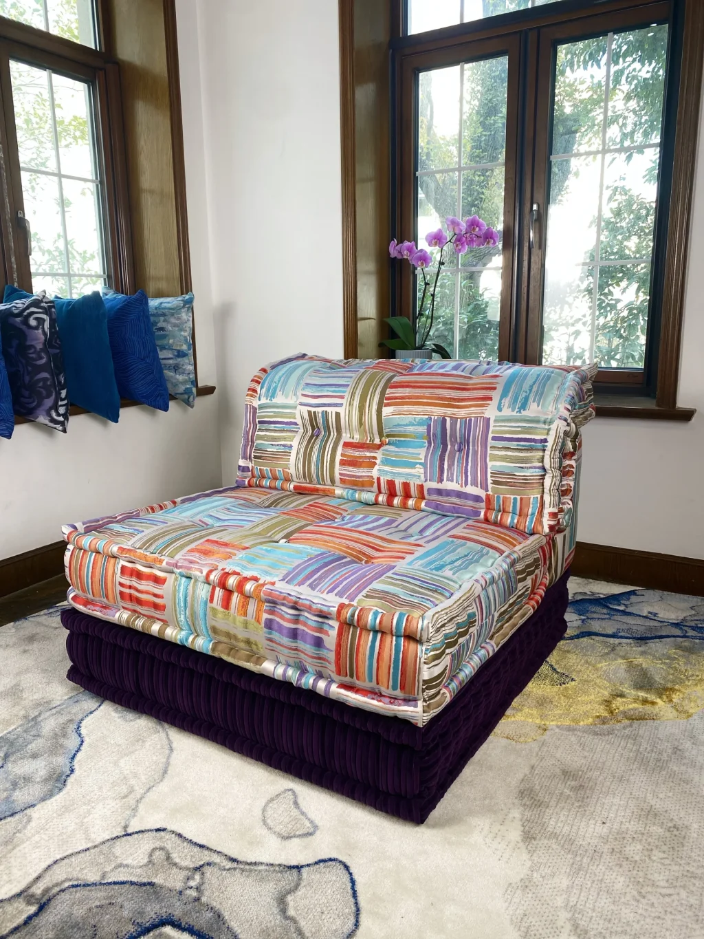French daybed mah jong sofa single seater and mat
