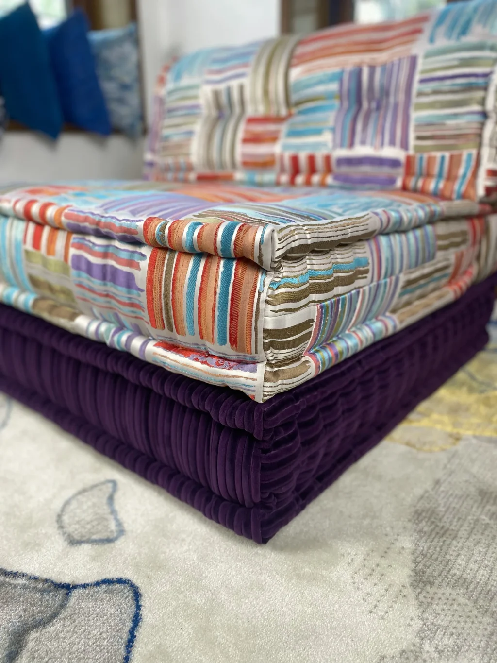 French daybed mah jong sofa single seater and mat