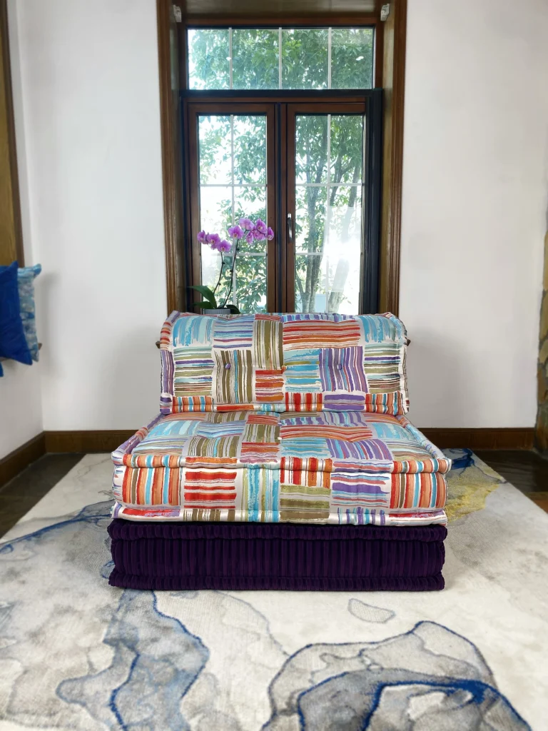 French daybed mah jong sofa single seater and mat