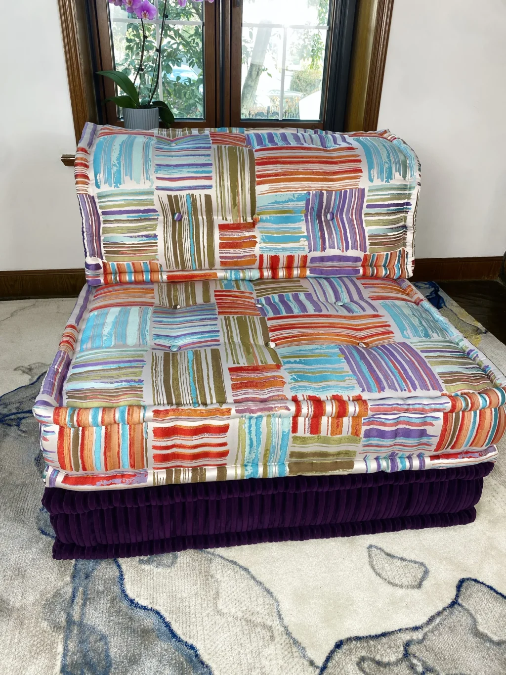 French daybed mah jong sofa single seater and mat