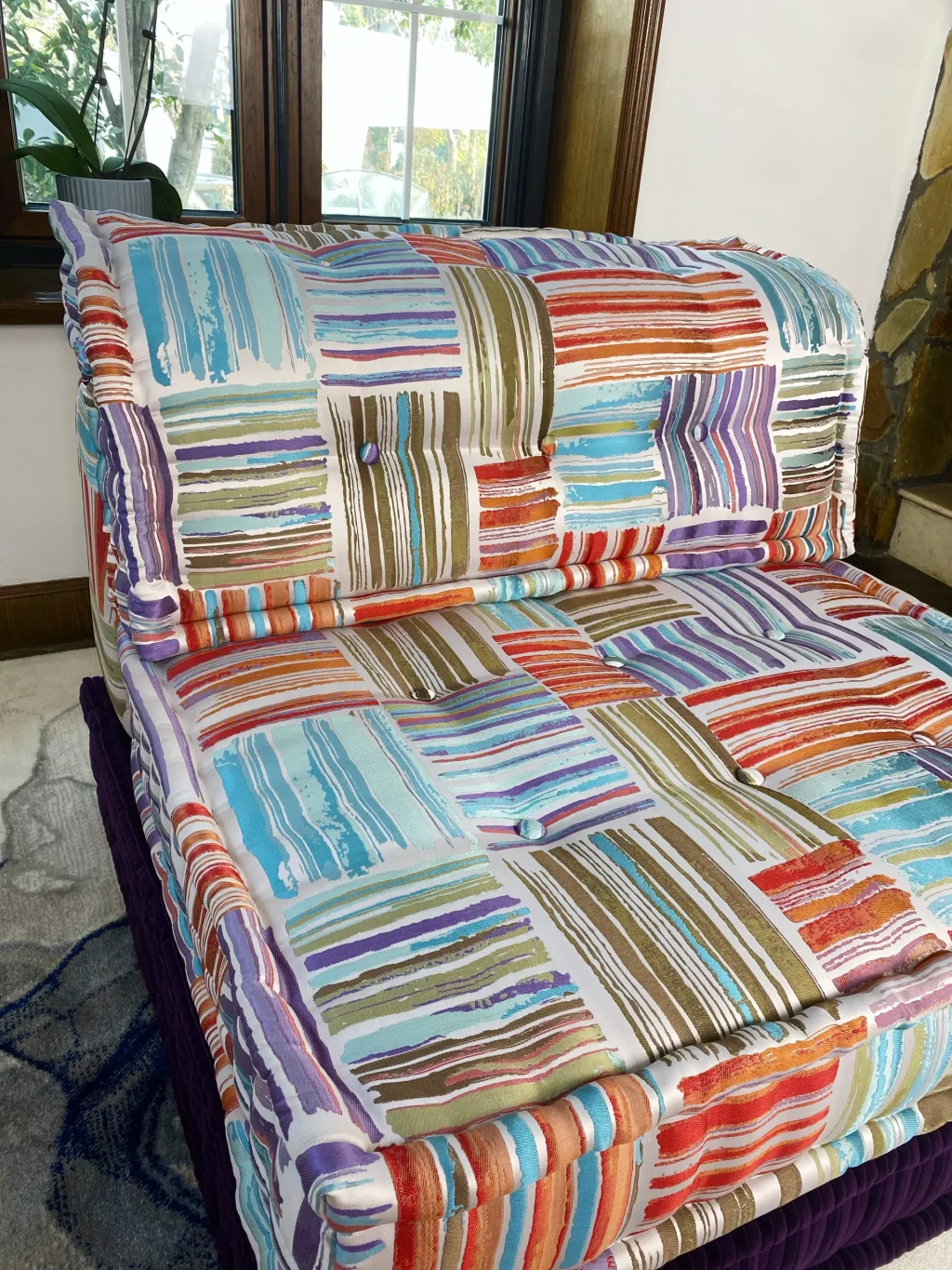 French daybed mah jong sofa single seater and mat