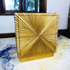 Hand-Applied Gold Leaf 2-Drawer Nightstand