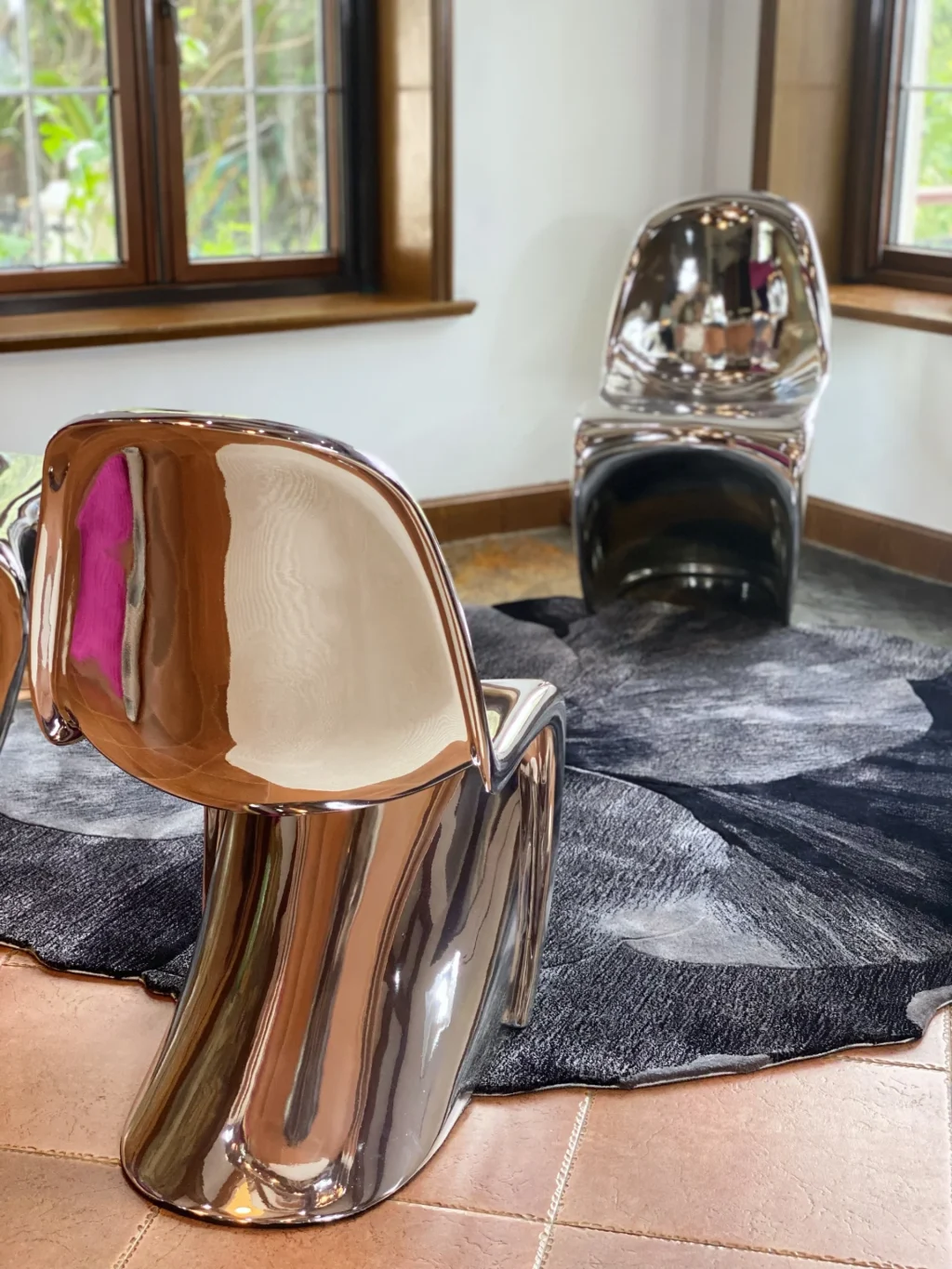 Dining :  Silver Chrome Panton Chair