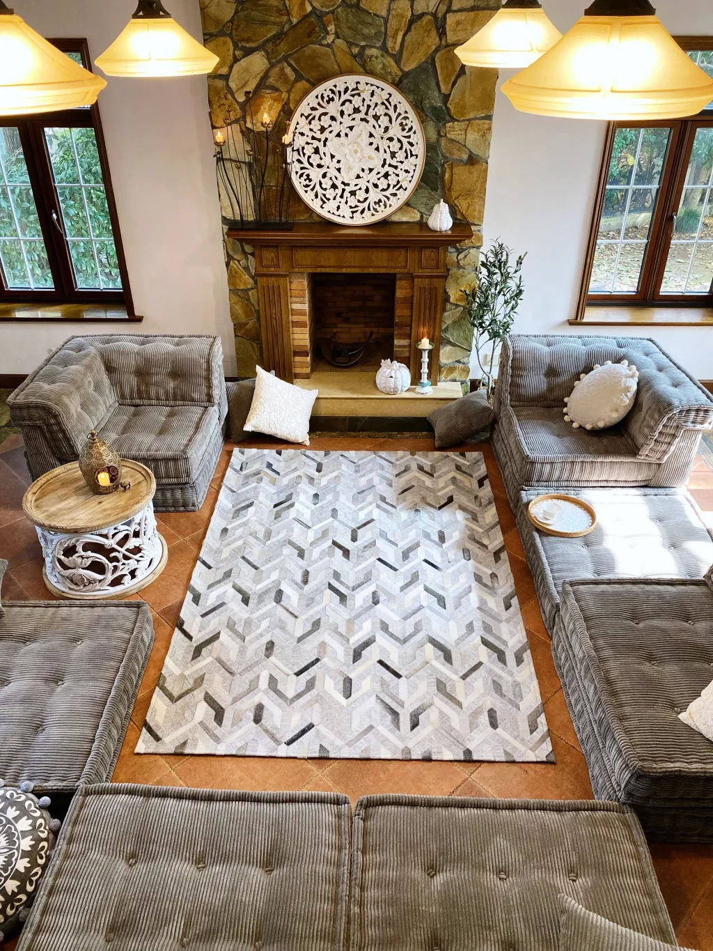 Natural Premium Cowhide Custom Carpet Rug
