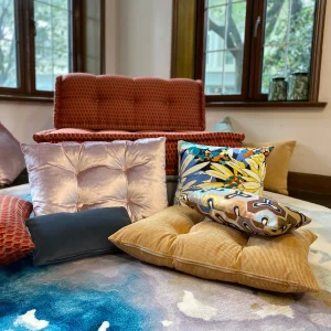 Rectangle Throw Pillow w/ 4 Buttons