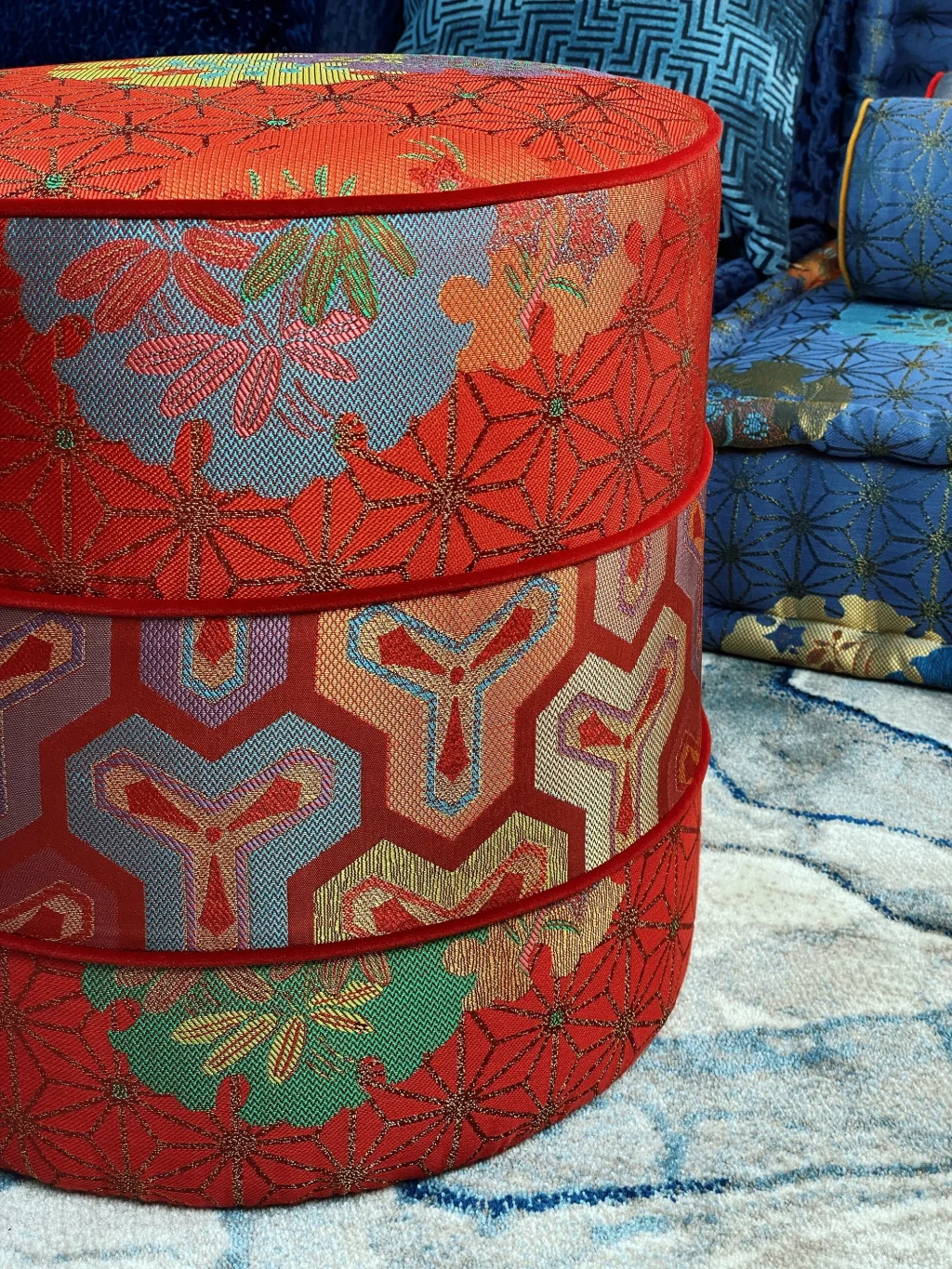 French Daybed Sofa : Red Couch Ottoman