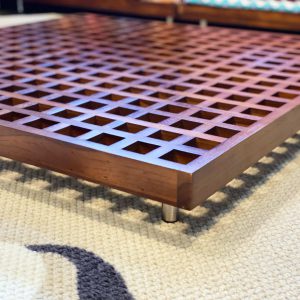 Brown Teak Wood Base / Level Coffee Table