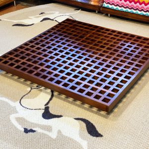 Brown Teak Wood Base / Level Coffee Table