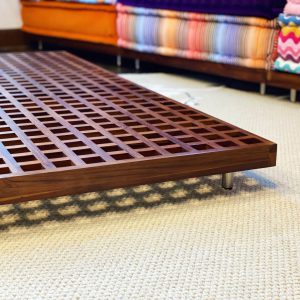 Brown Teak Wood Base / Level Coffee Table