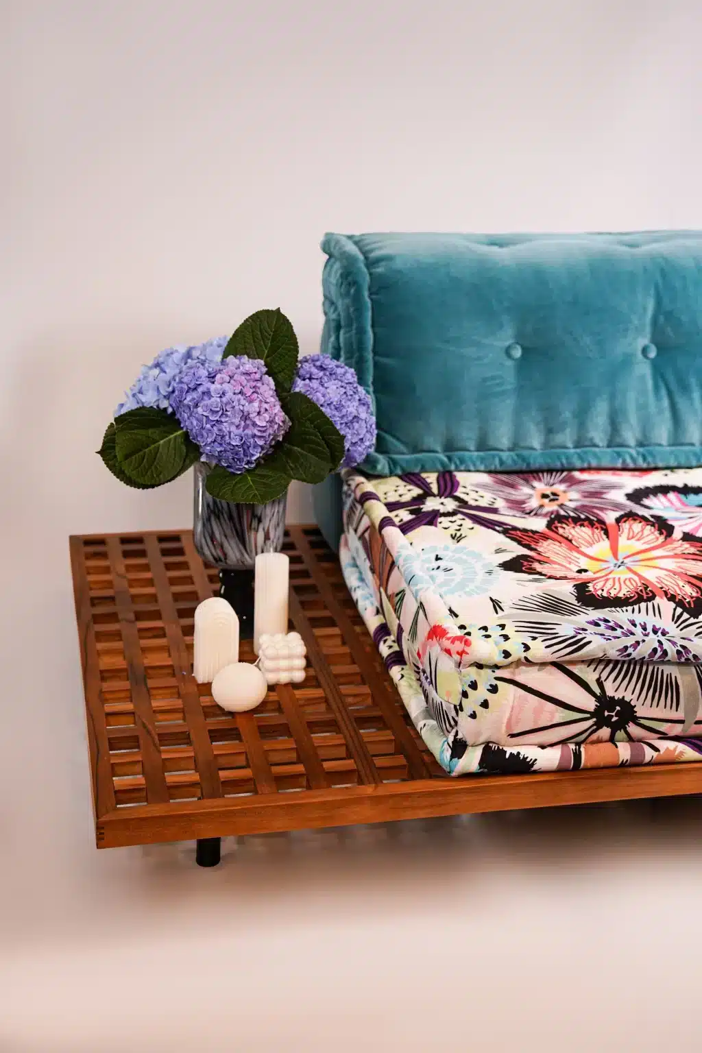 French Daybed Set: long Seater + Teak Wood Base Set