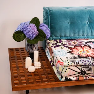 French Daybed Sofa Set: Long Corner + Teak Wood Base Set