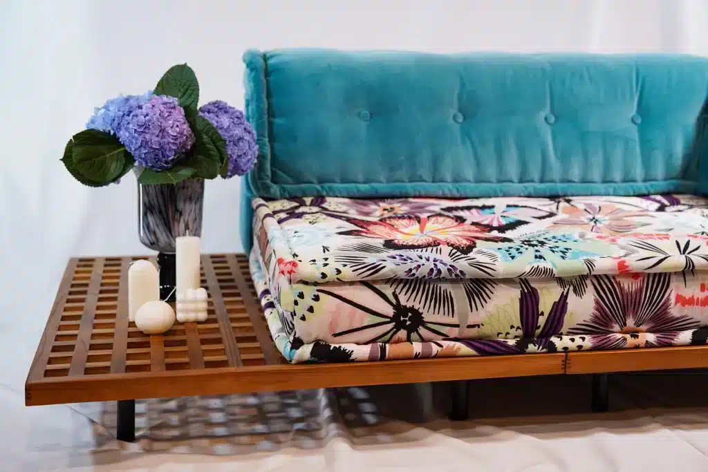 French Daybed Set: long Seater + Teak Wood Base Set