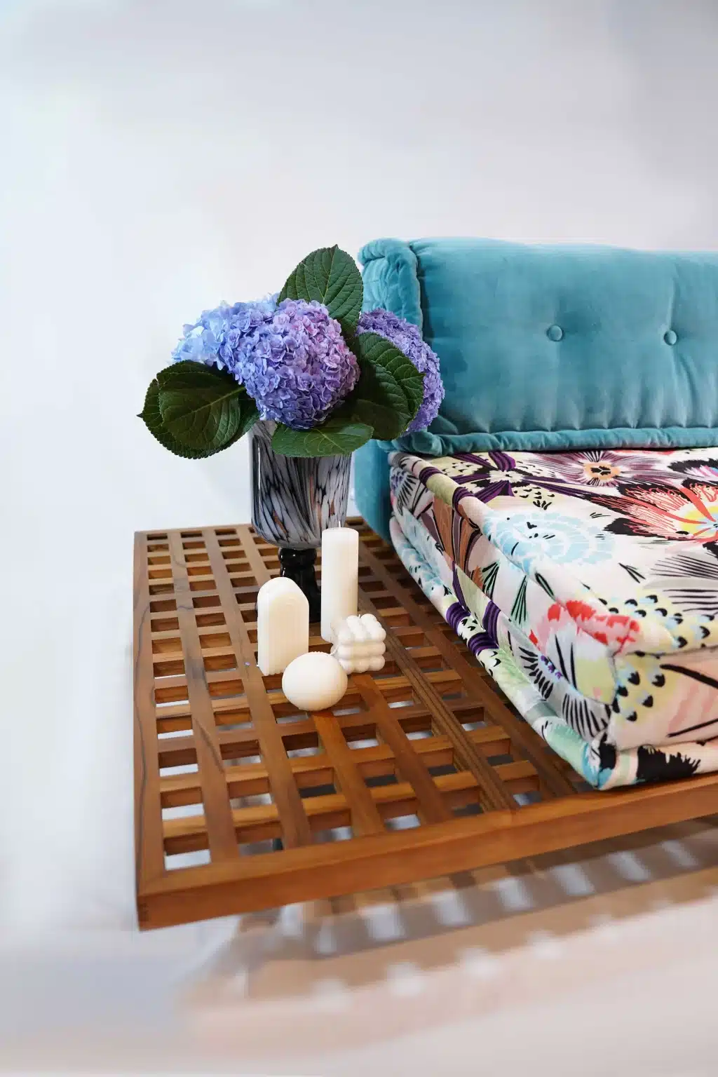 French Daybed Set: long Seater + Teak Wood Base Set
