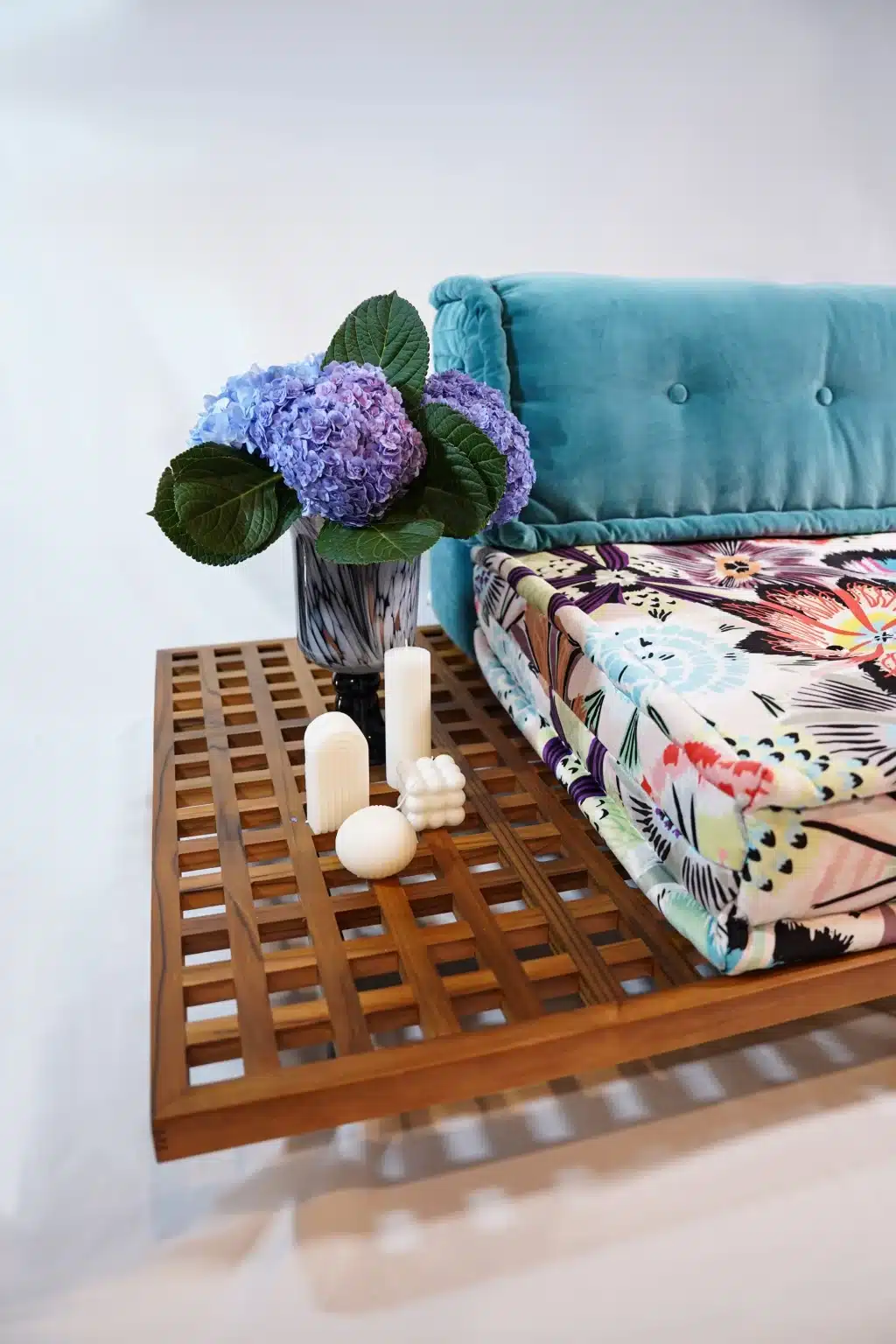 French Daybed Set: long Seater + Teak Wood Base Set