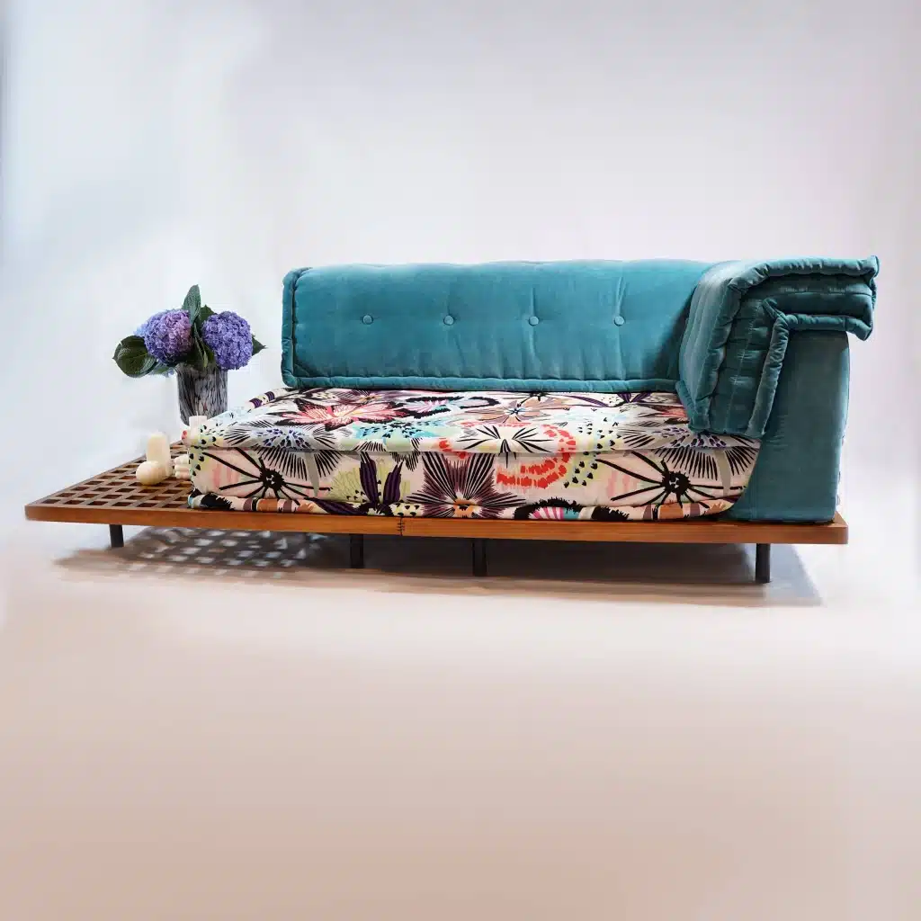 French Daybed Set: long Seater + Teak Wood Base Set