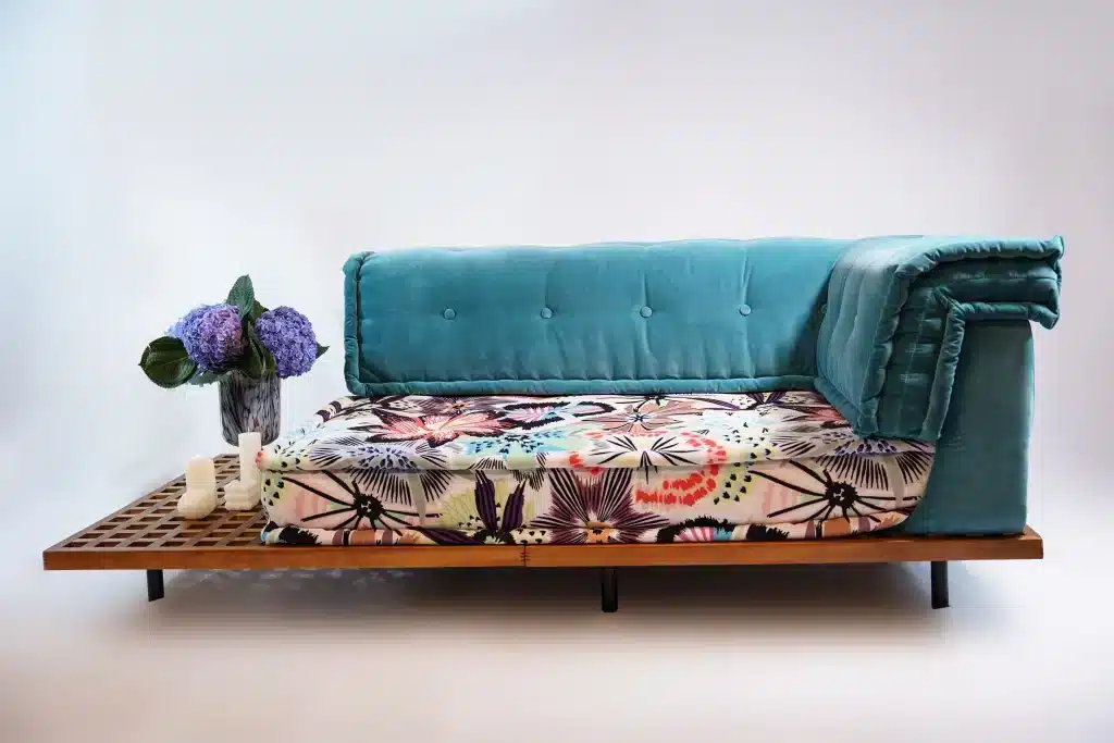 French Daybed Set: long Seater + Teak Wood Base Set