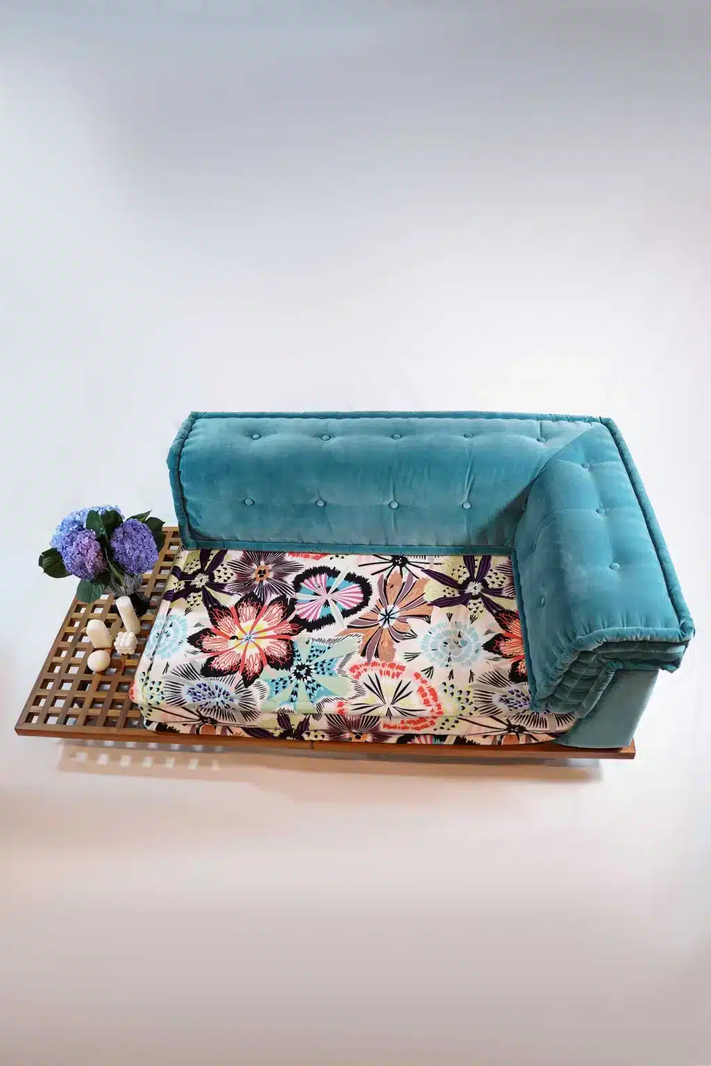 French Daybed Set: long Seater + Teak Wood Base Set