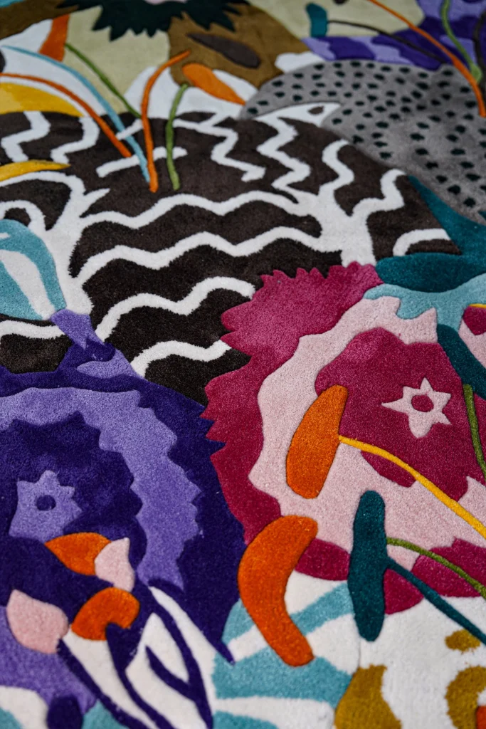 Mah Jong Floral Rug - New Zealand Wool