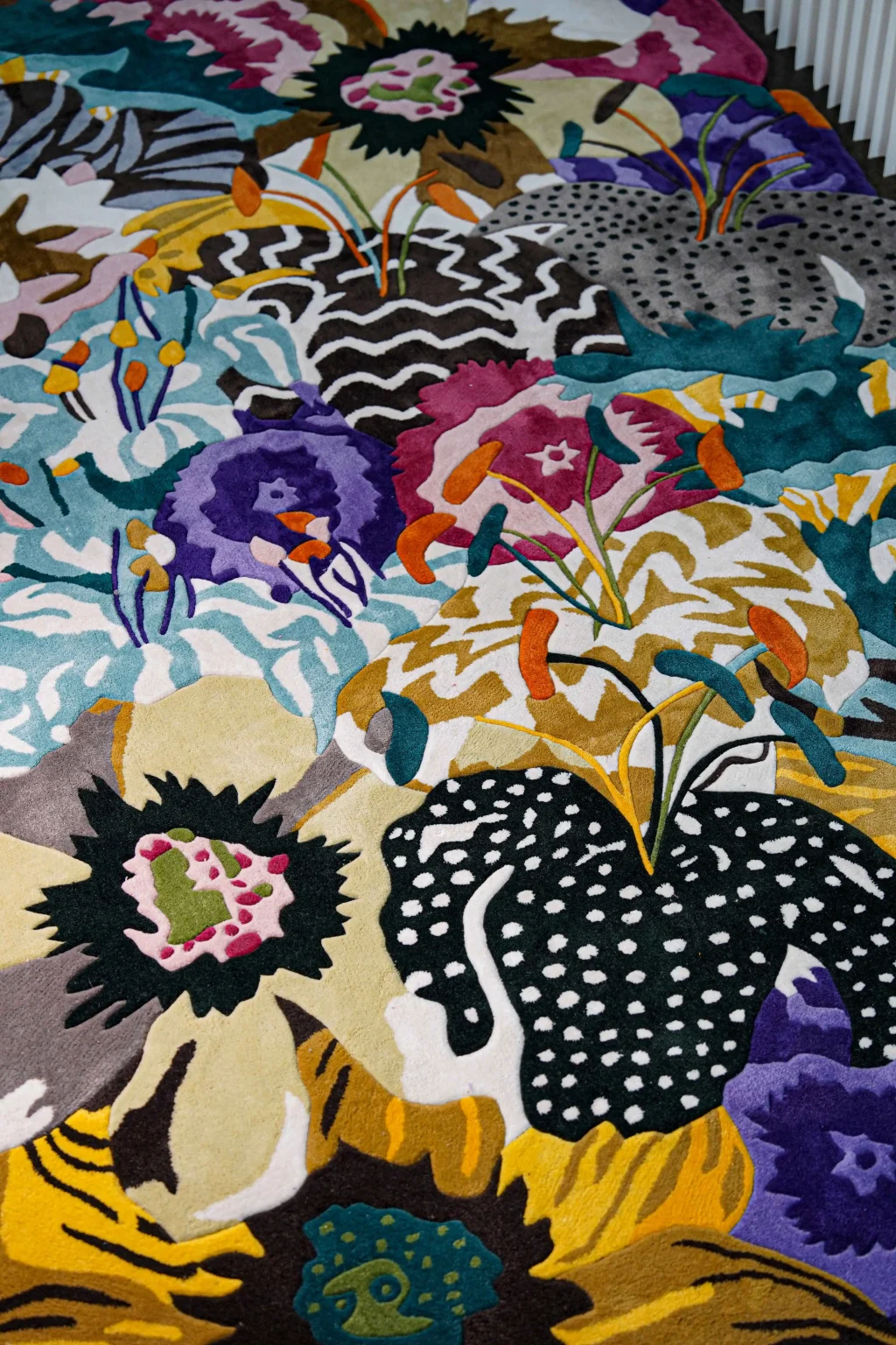 Mah Jong Floral Rug - New Zealand Wool