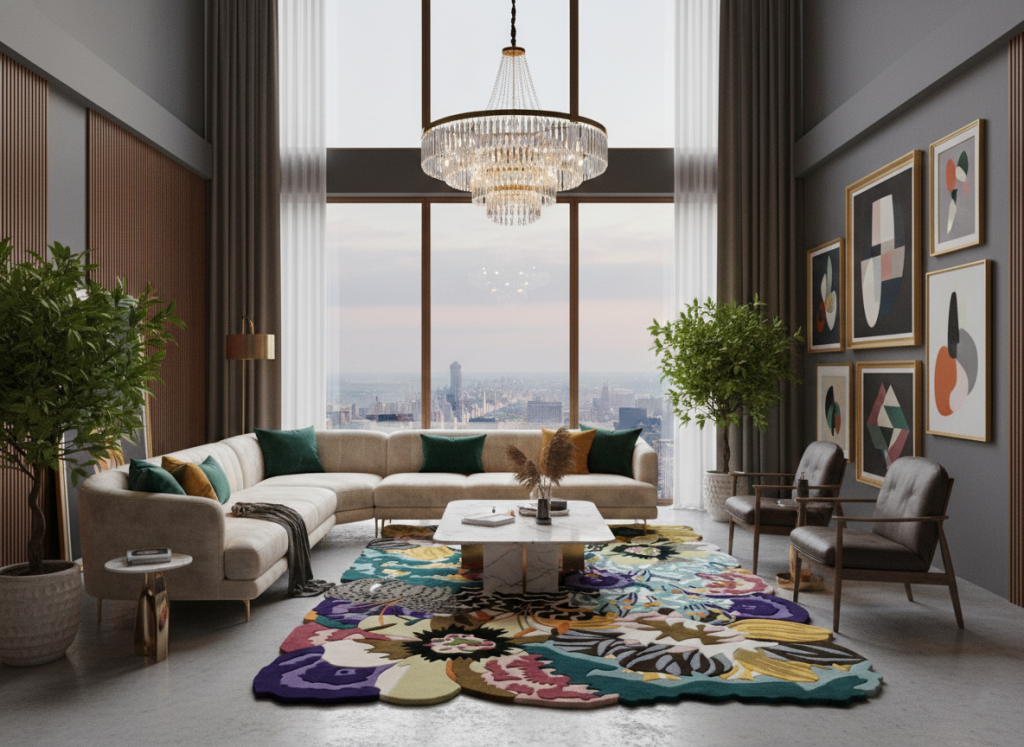 Mah Jong Floral Rug – New Zealand Wool