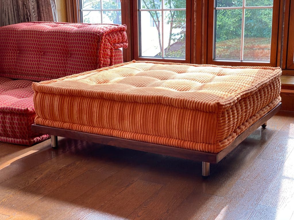 Brown Teak Wood Base / Level Coffee Table
