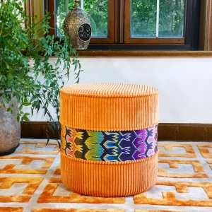 French Daybed Sofa : Orange Couch Ottoman