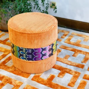 French Daybed Sofa : Orange Couch Ottoman