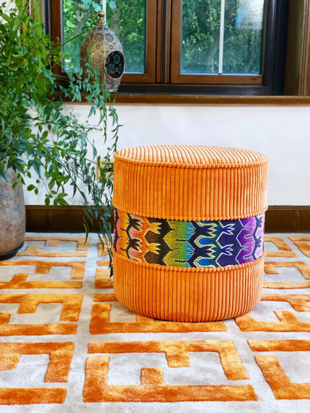 French Daybed Sofa : Orange Couch Ottoman