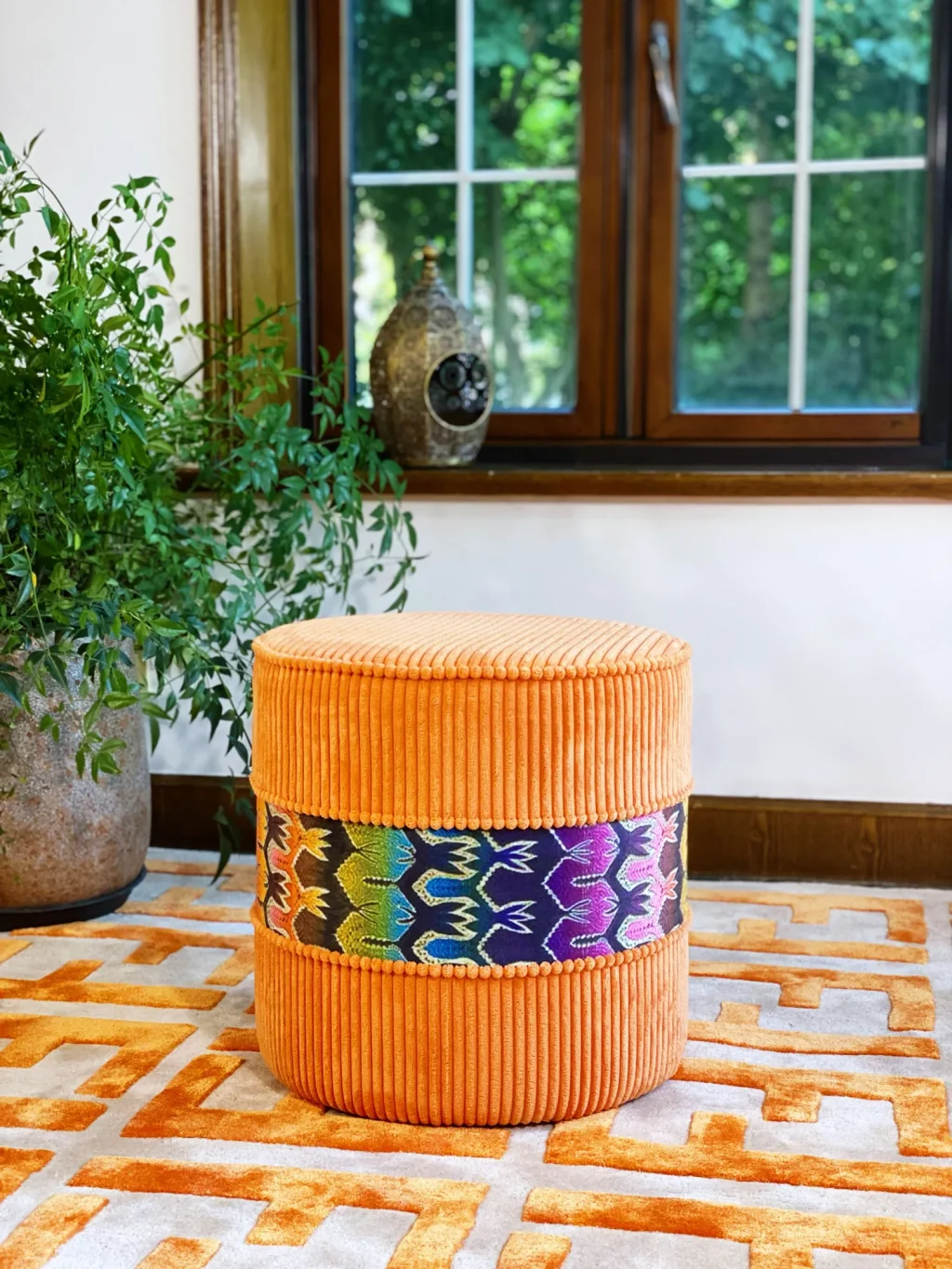 French Daybed Sofa : Orange Couch Ottoman
