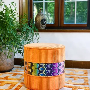 French Daybed Sofa : Orange Couch Ottoman