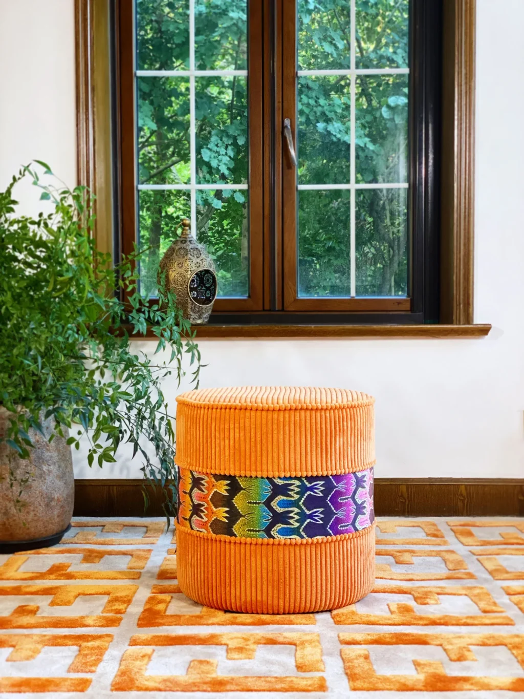 French Daybed Sofa : Orange Couch Ottoman