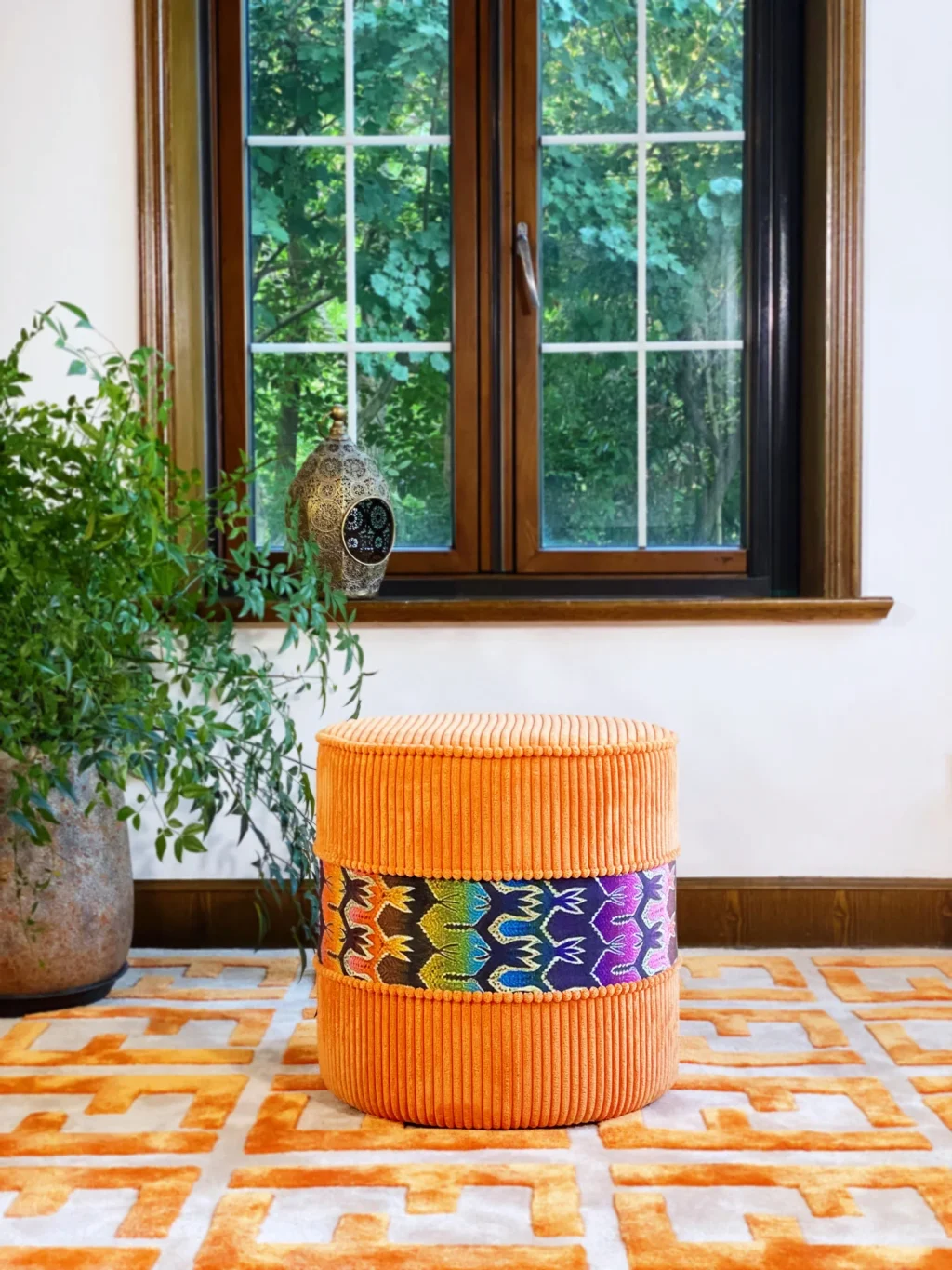 French Daybed Sofa : Orange Couch Ottoman