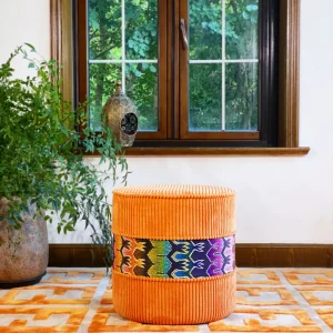 French Daybed Sofa : Orange Couch Ottoman