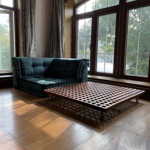 Brown Teak Wood Base / Level Coffee Table